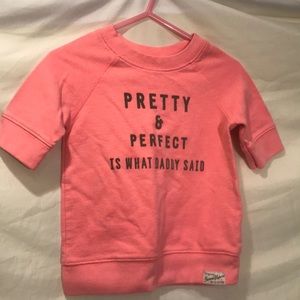 Girls 24 month pink short sleeve light sweatshirt.